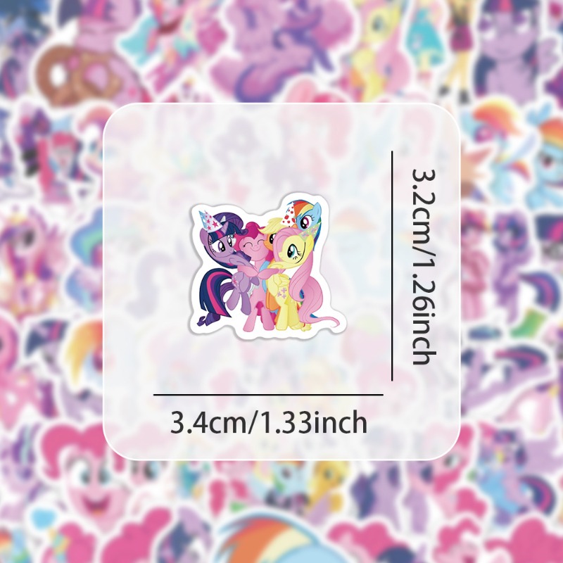100pcs Cartoon My Little Ponys - Anime Merchandise Gift 评论和价格
