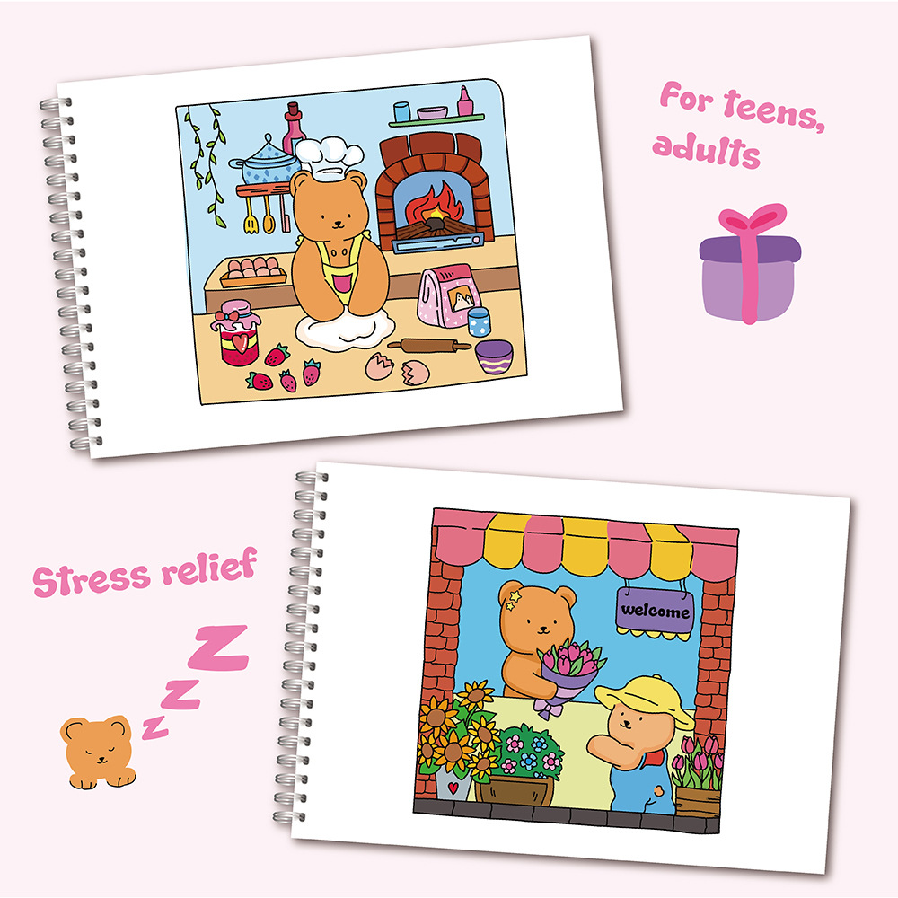 Adorable Bear Coloring Book Se - Sticker Sheet Set 评论和价格